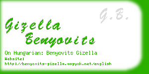 gizella benyovits business card